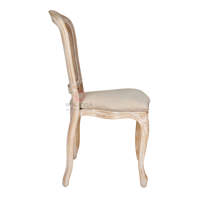 Light wood-colored frame outdoor banquet wood-grain imitation PP soft-padded royal chair