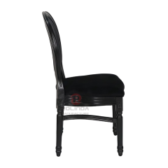 White wood-grain imitation PP wood-color spray-painted soft cushion seat oval backrest Louis chair