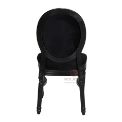 White wood-grain imitation PP wood-color spray-painted soft cushion seat oval backrest Louis chair