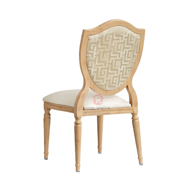 Light-colored PP wood-grain frame soft-padded seat cushion, shield backrest chair