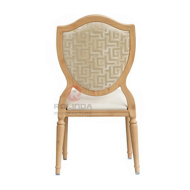 Light-colored PP wood-grain frame soft-padded seat cushion, shield backrest chair