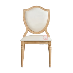 Light-colored PP wood-grain frame soft-padded seat cushion, shield backrest chair