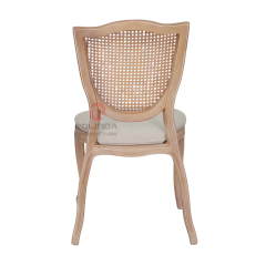 Wood-grain imitation light-colored PP frame grid backrest soft cushion shield chair