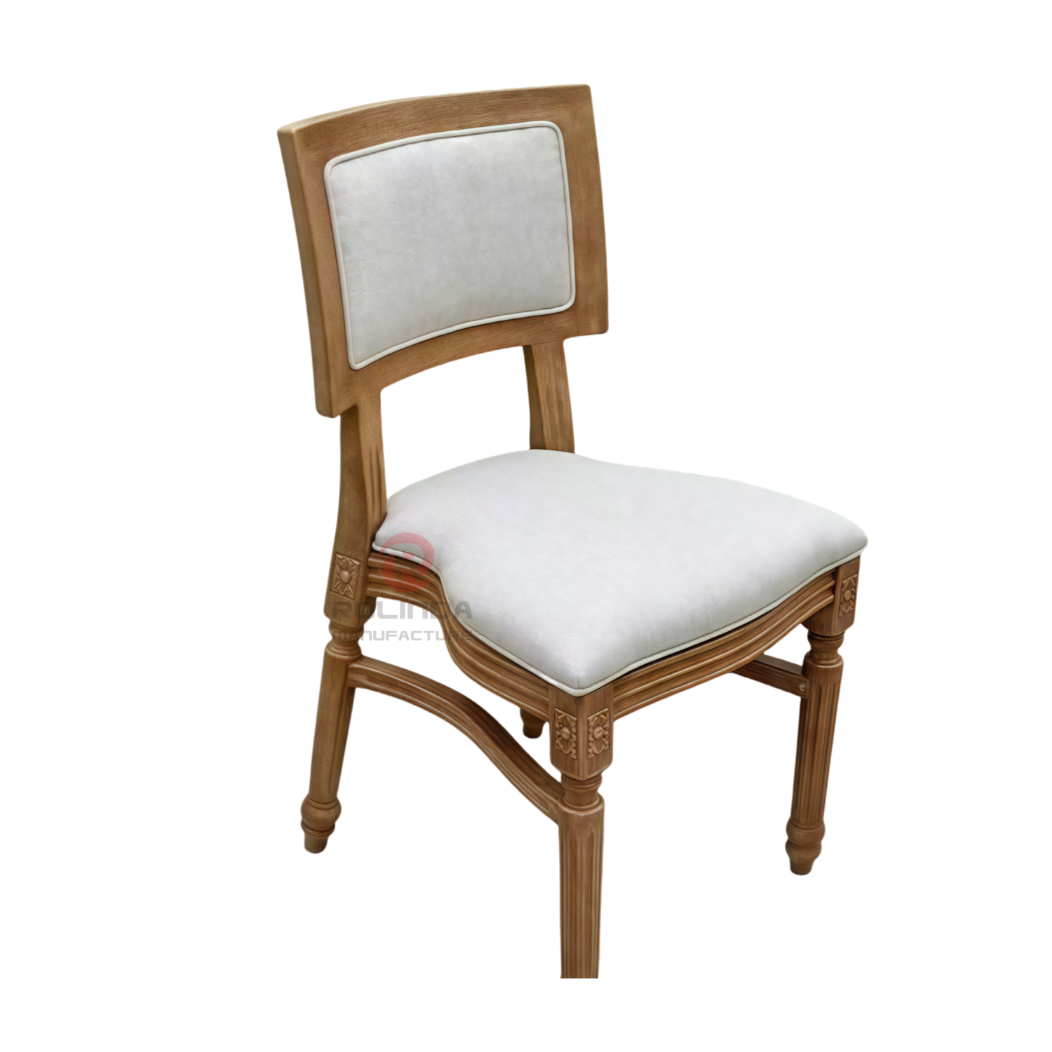 Louis wood-grain imitation PP frame square backrest soft cushion chair