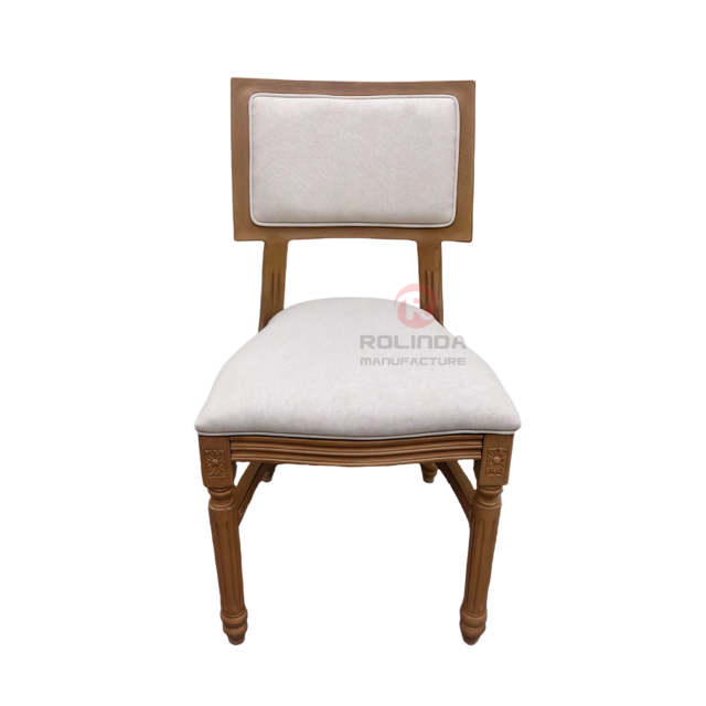 Louis wood-grain imitation PP frame square backrest soft cushion chair