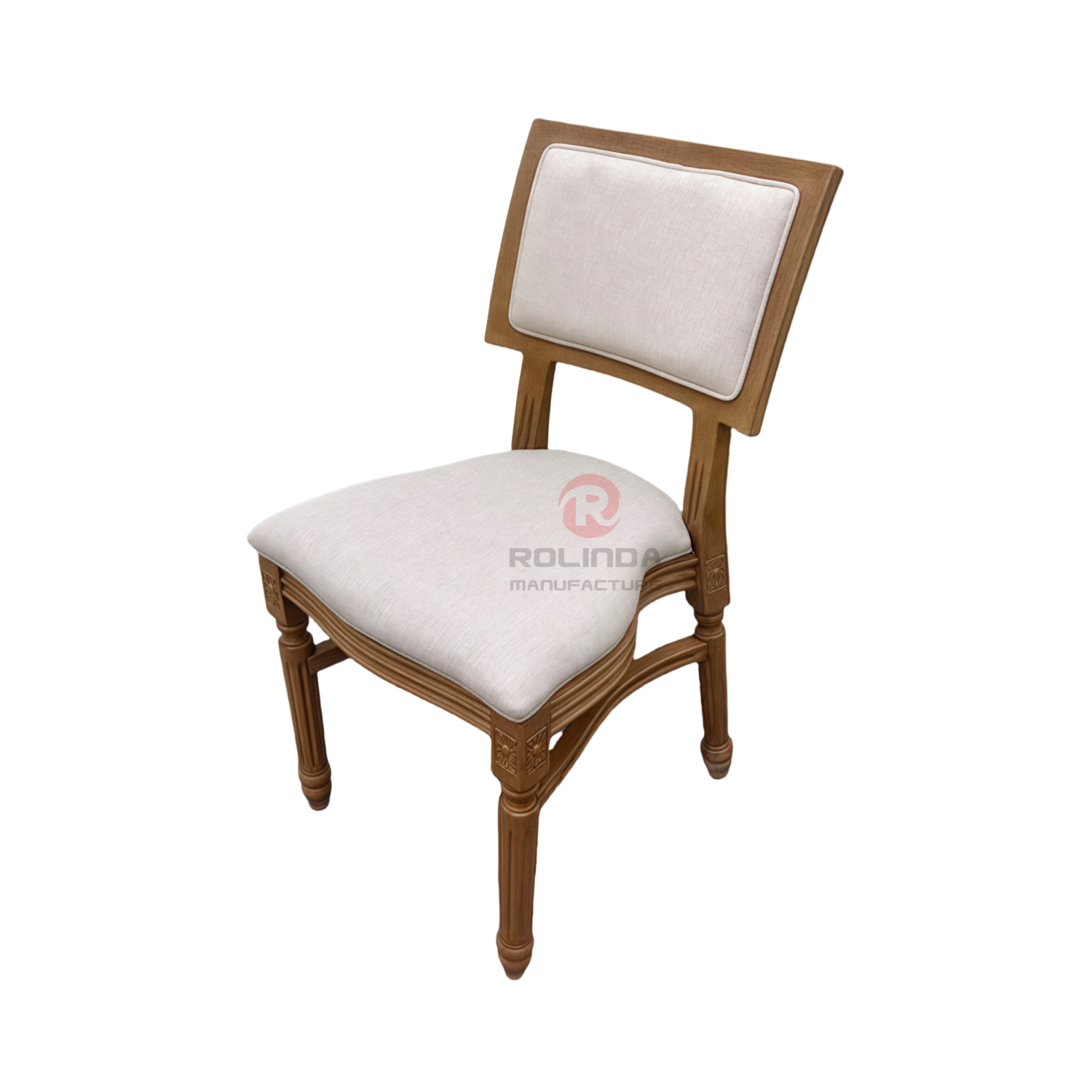 Louis wood-grain imitation PP frame square backrest soft cushion chair