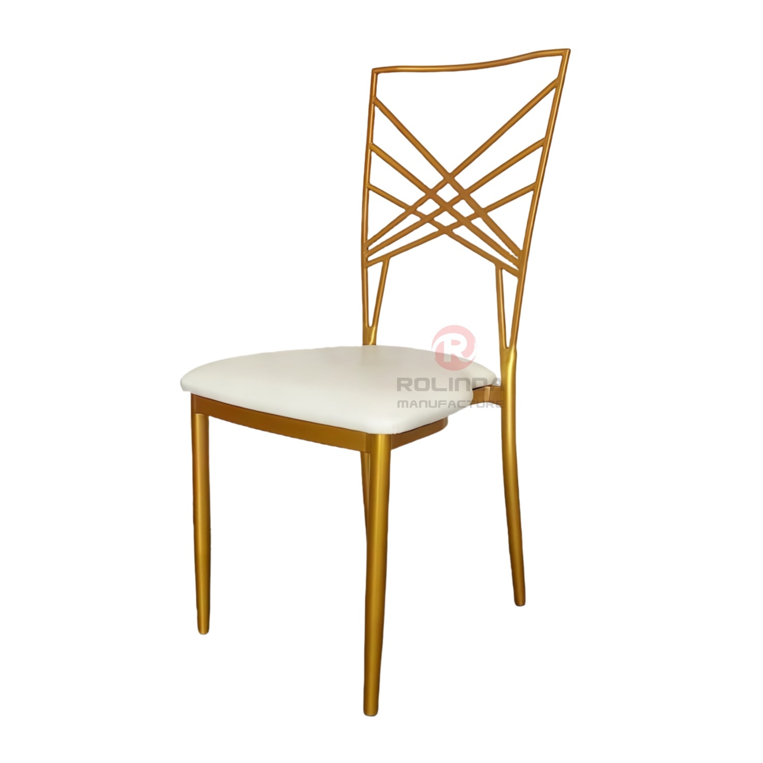 Golden Hotel Restaurant Wedding banquet round pattern Phoenix chair Stainless steel chair
