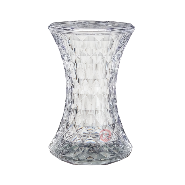Transparent PC material multiple colors storage side table diamond straight tube crystal stool
