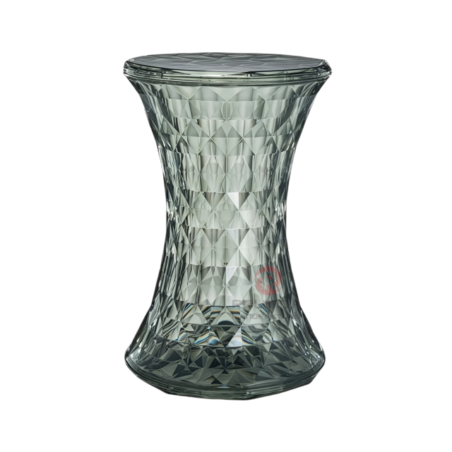 Transparent PC material multiple colors storage side table diamond straight tube crystal stool