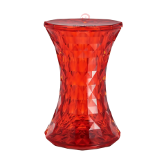 Transparent PC material multiple colors storage side table diamond straight tube crystal stool
