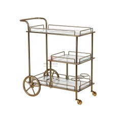 Multi-storey movable hotel hand-pushed with wheels stainless steel dining carts