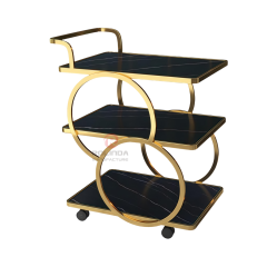 Multi-storey movable hotel hand-pushed with wheels stainless steel dining carts