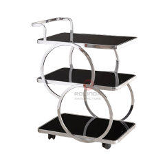 Multi-storey movable hotel hand-pushed with wheels stainless steel dining carts