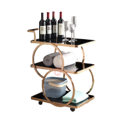 Multi-storey movable hotel hand-pushed with wheels stainless steel dining carts