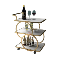 Multi-storey movable hotel hand-pushed with wheels stainless steel dining carts