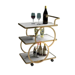 Multi-storey movable hotel hand-pushed with wheels stainless steel dining carts