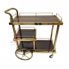 Multi-storey movable hotel hand-pushed with wheels stainless steel dining carts