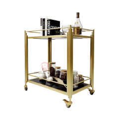 Banquet hotel two-story portable trolleys without handles stainless steel dining carts