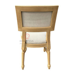 Rectangular backrest wedding event PP imitation wood grain frame soft cushion Louis chair