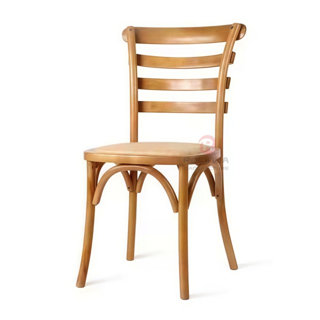 Light-colored garden wedding banquet rattan cushions backrests solid wood chairs Bistro chairs