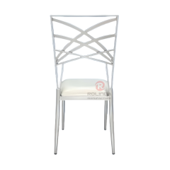Silver modern hotel activity soft cushions, metal-patterned backrests, iron chairs