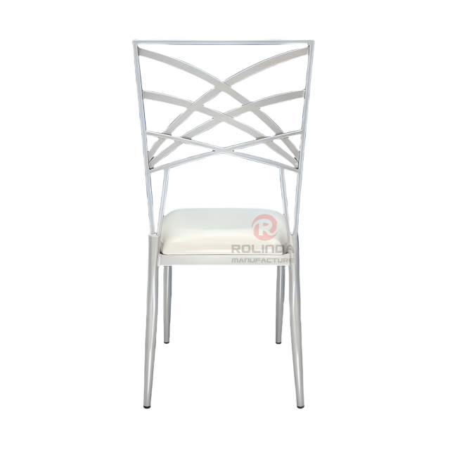 Silver modern hotel activity soft cushions, metal-patterned backrests, iron chairs