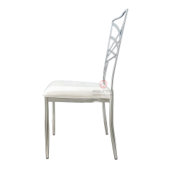 Silver modern hotel activity soft cushions, metal-patterned backrests, iron chairs