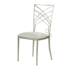 Silver modern hotel activity soft cushions, metal-patterned backrests, iron chairs