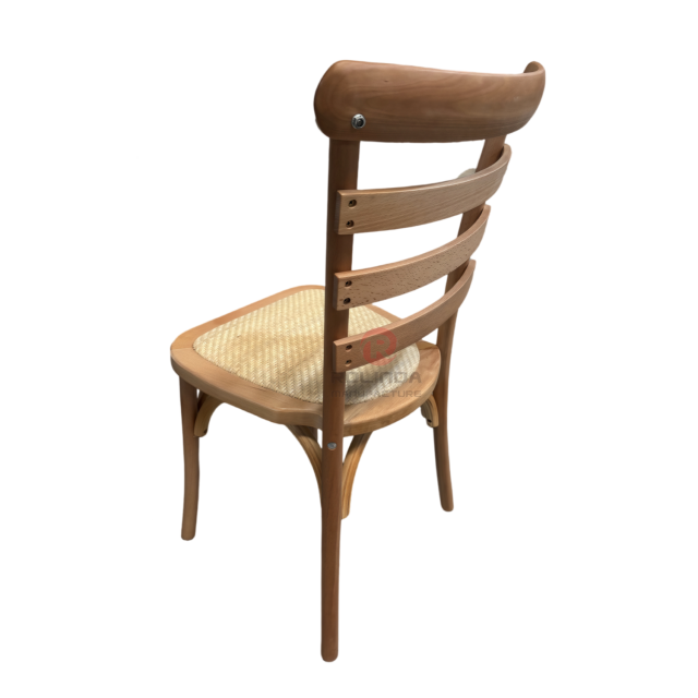 Light-colored garden wedding banquet rattan cushions backrests solid wood chairs Bistro chairs