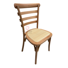 Light-colored garden wedding banquet rattan cushions backrests solid wood chairs Bistro chairs