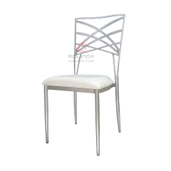 Silver modern hotel activity soft cushions, metal-patterned backrests, iron chairs