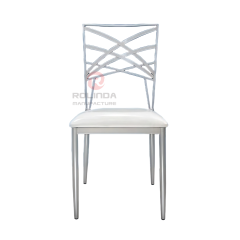 Silver modern hotel activity soft cushions, metal-patterned backrests, iron chairs