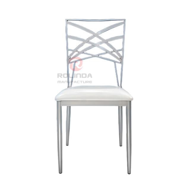 Silver modern hotel activity soft cushions, metal-patterned backrests, iron chairs