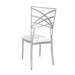 Silver modern hotel activity soft cushions, metal-patterned backrests, iron chairs