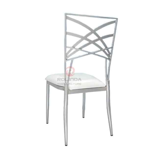 Silver modern hotel activity soft cushions, metal-patterned backrests, iron chairs