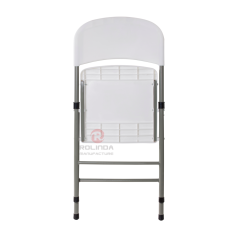 Wholesale Eco-Friendly garden balcony powder-coated finished steel frame PP plastic board HDPE folding chair