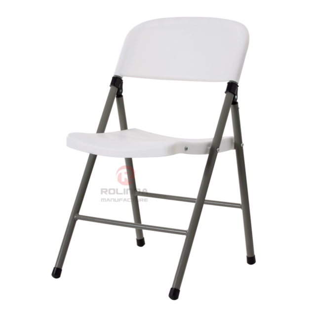 Wholesale Eco-Friendly garden balcony powder-coated finished steel frame PP plastic board HDPE folding chair
