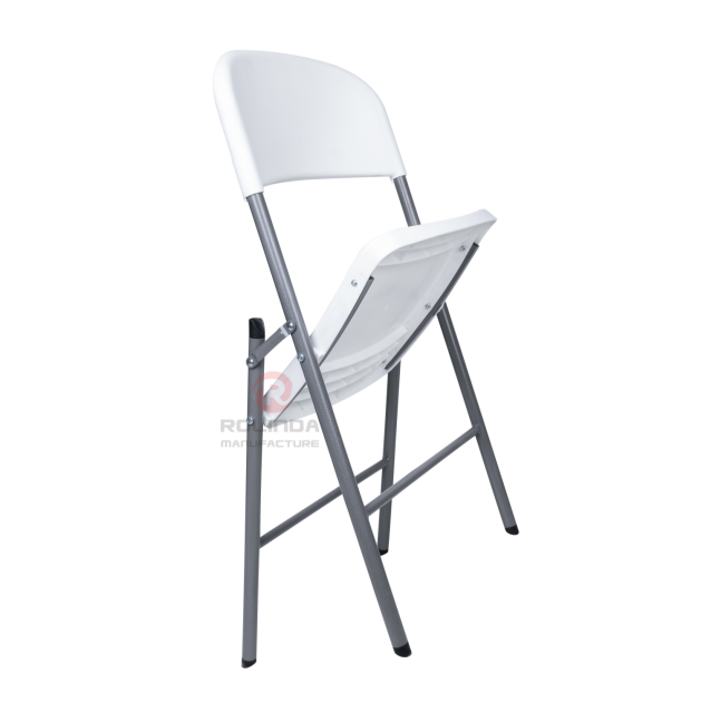 Wholesale Eco-Friendly garden balcony powder-coated finished steel frame PP plastic board HDPE folding chair