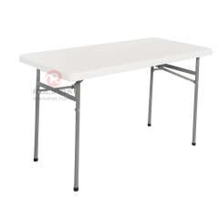 Modern courtyard garden party banquet thick HDPE plastic panel coated steel pipe support 4Ft HDPE folding table