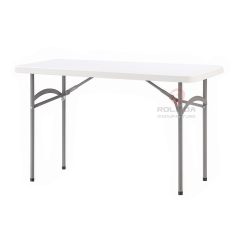 Modern courtyard garden party banquet thick HDPE plastic panel coated steel pipe support 4Ft HDPE folding table