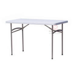 Modern courtyard garden party banquet thick HDPE plastic panel coated steel pipe support 4Ft HDPE folding table