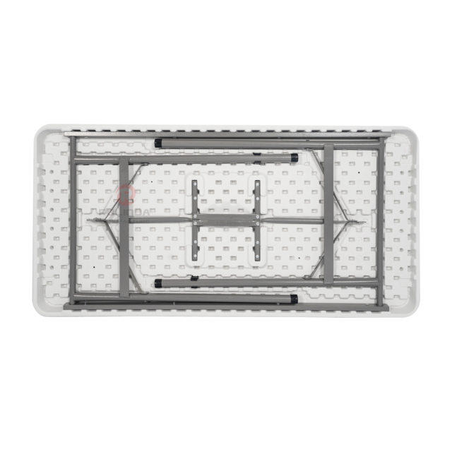 Modern courtyard garden party banquet thick HDPE plastic panel coated steel pipe support 4Ft HDPE folding table