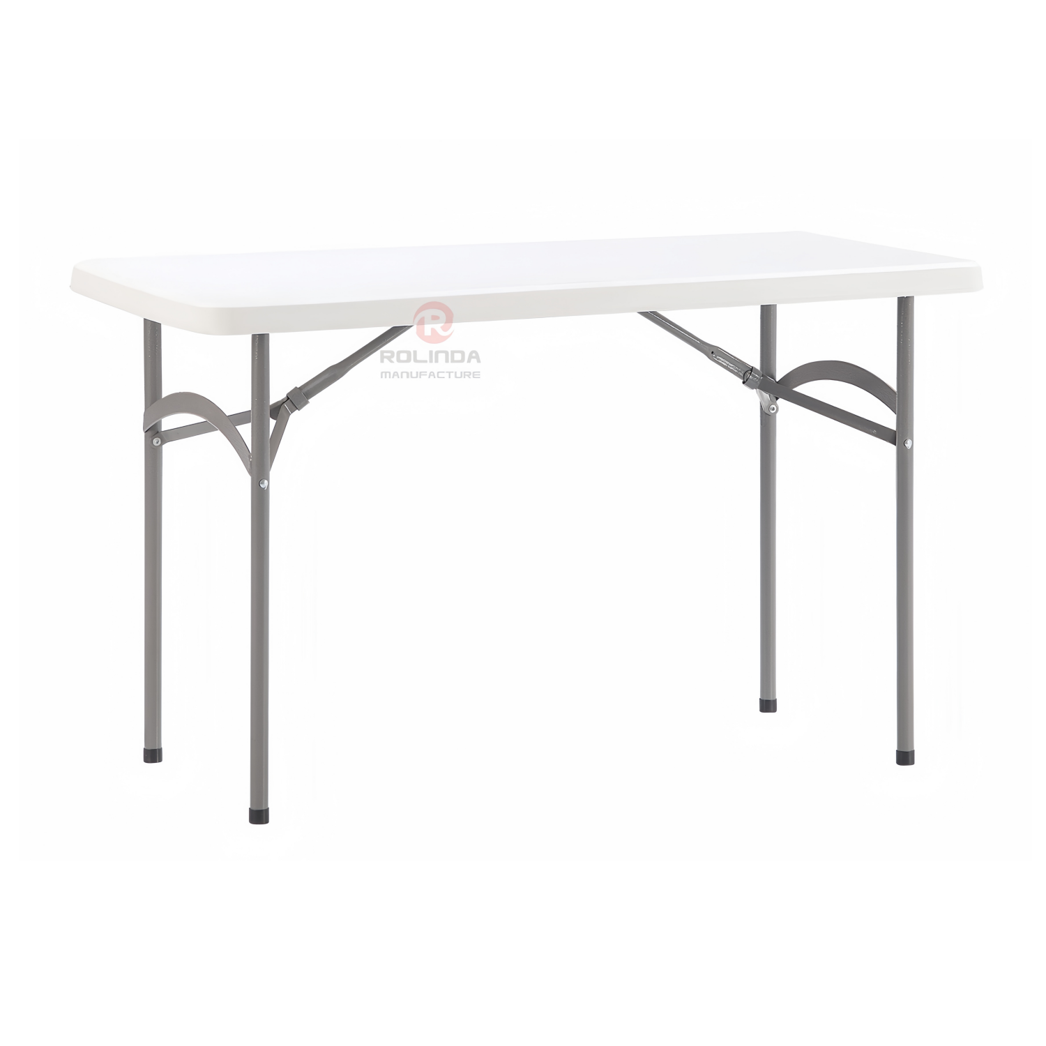 Modern courtyard garden party banquet thick HDPE plastic panel coated steel pipe support 4Ft HDPE folding table