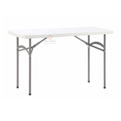 Modern courtyard garden party banquet thick HDPE plastic panel coated steel pipe support 4Ft HDPE folding table