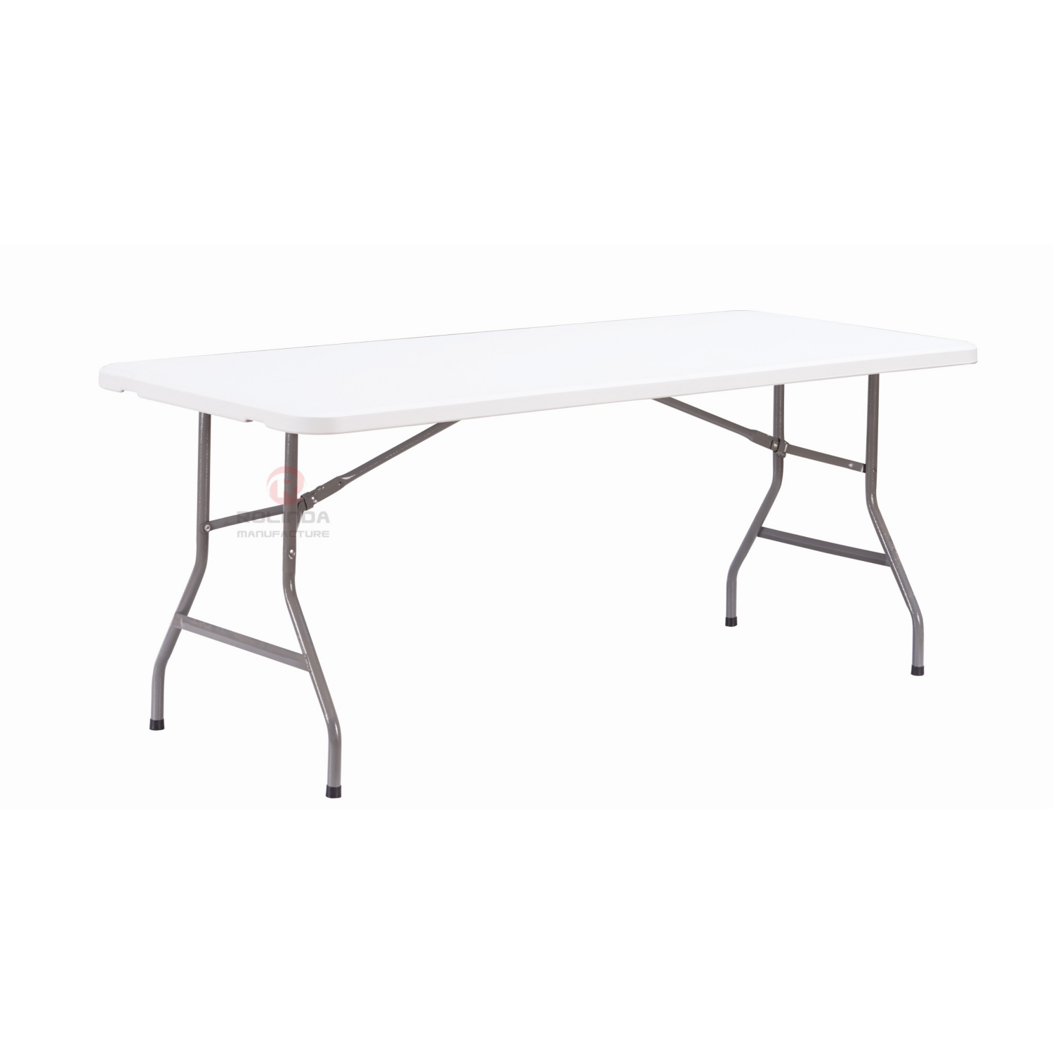 White wedding banquet party event with sturdy HDPE panels heavy-duty steel frame 6-foot folding tables