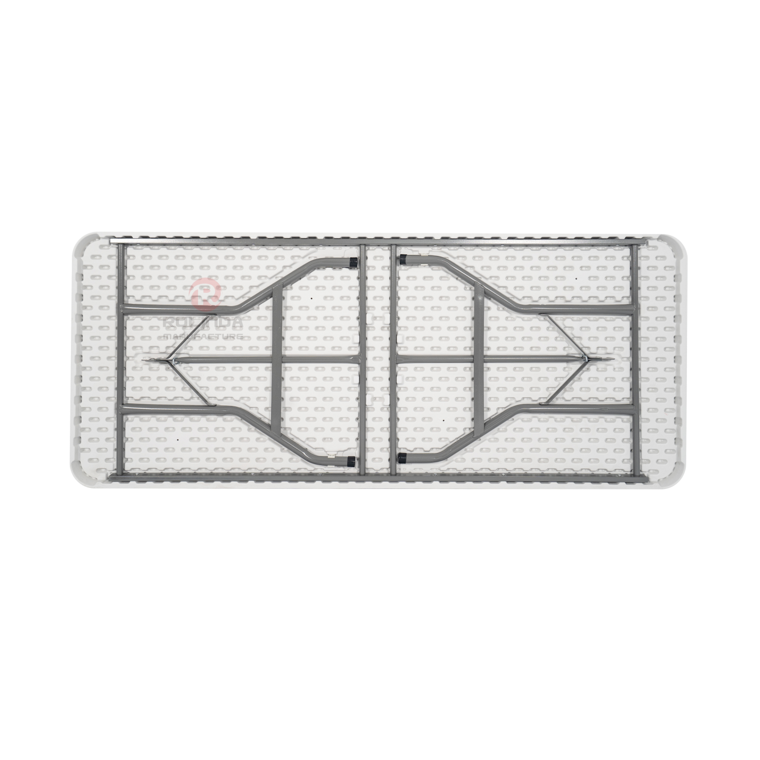 White wedding banquet party event with sturdy HDPE panels heavy-duty steel frame 6-foot folding tables