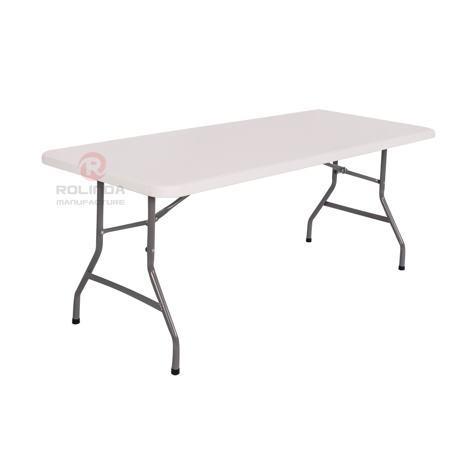 White wedding banquet party event with sturdy HDPE panels heavy-duty steel frame 6-foot folding tables