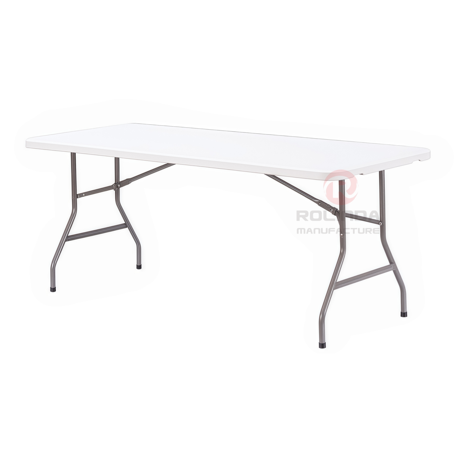 White wedding banquet party event with sturdy HDPE panels heavy-duty steel frame 6-foot folding tables