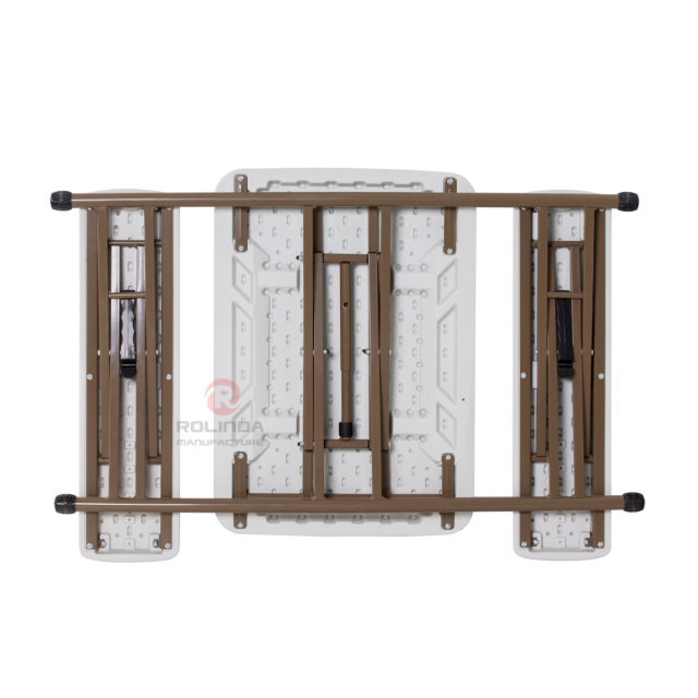 White outdoor portable HDPE plastic panel dining folding tables and chairs
