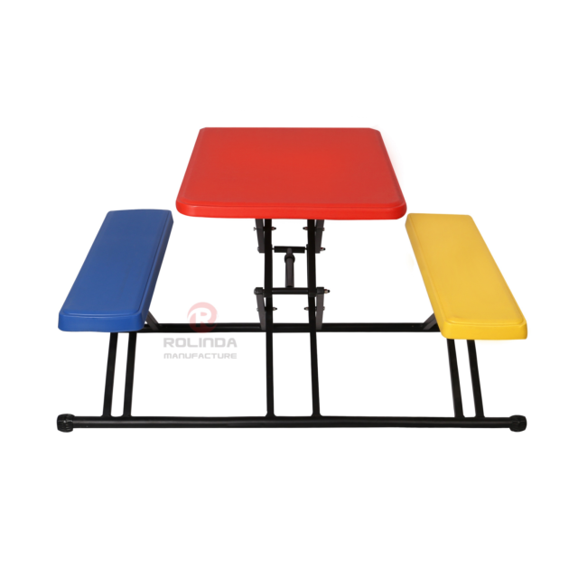 White outdoor portable HDPE plastic panel dining folding tables and chairs